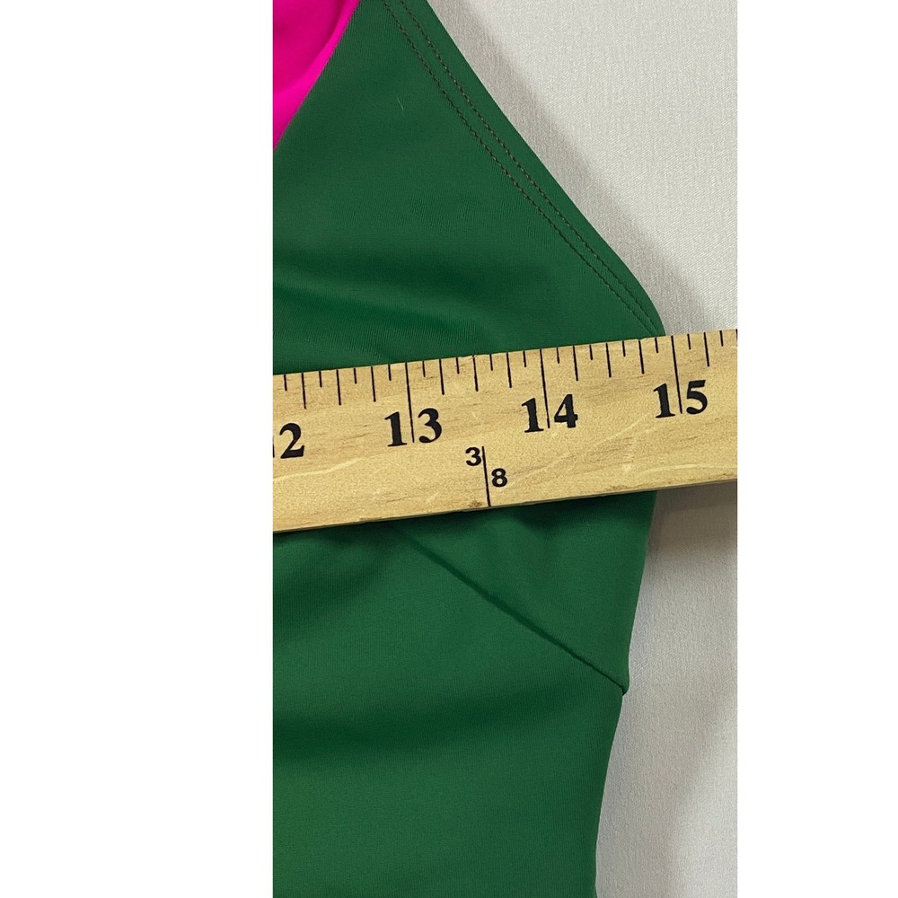 Boden Green Pink Kefalonia Colorblock Halter One Piece Swimsuit S0149 US 10R - Picture 5 of 9